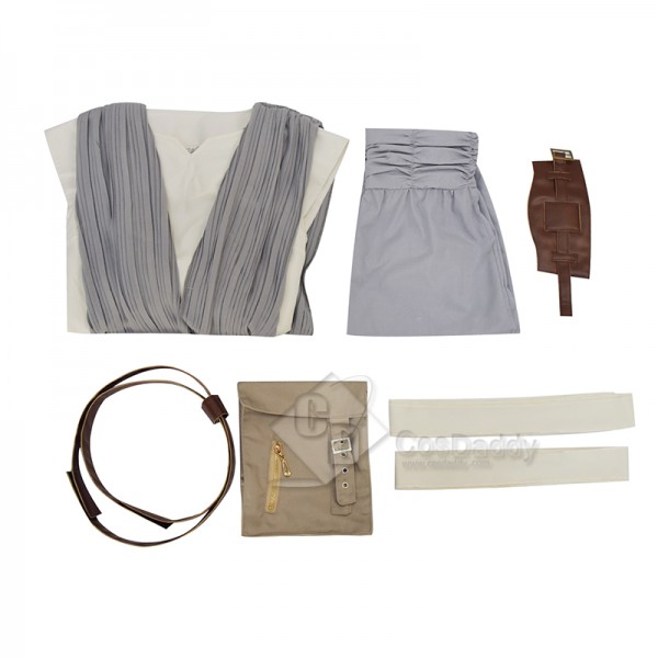 Star Wars 7 The Force Awakens Rey Cosplay Costume Halloween Outfit Grey Version