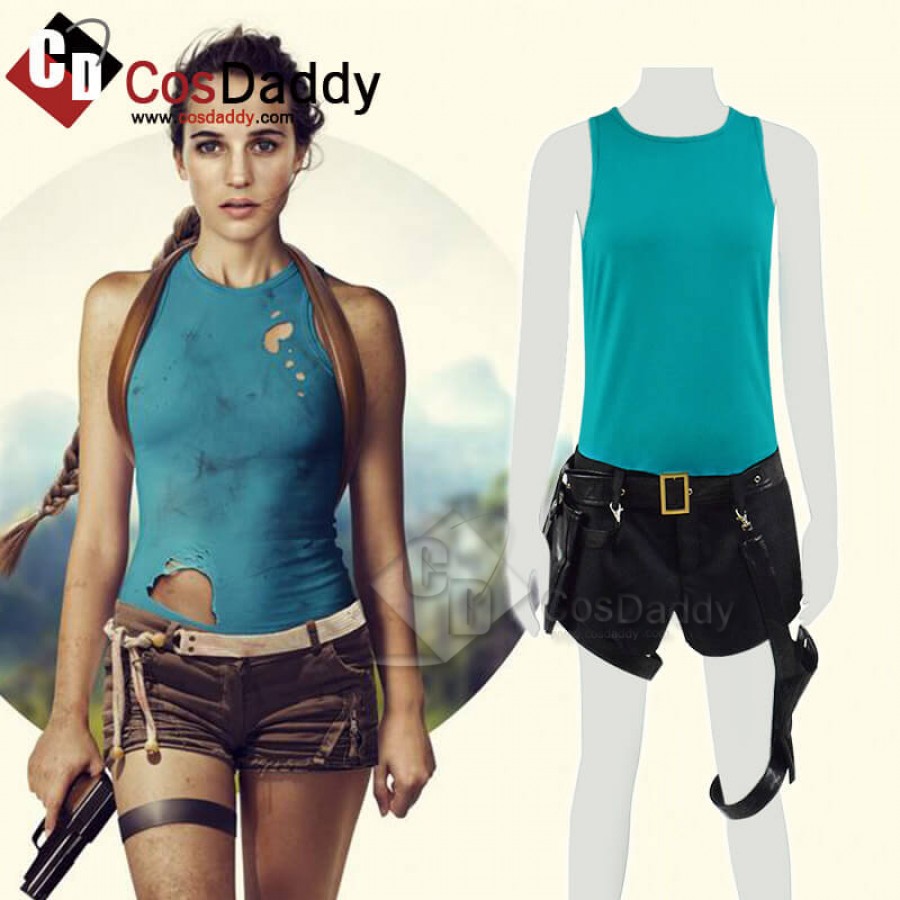 Tomb Raider Lara Croft Cosplay Costume With Bag Halloween Cosplay Costume