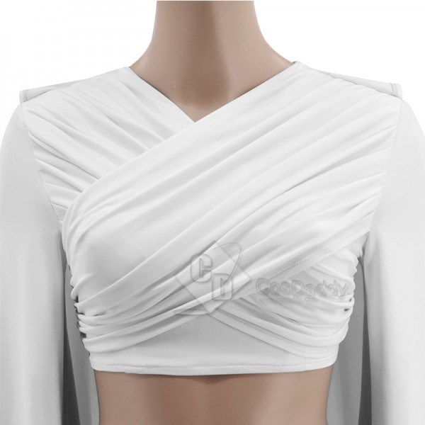 Star Wars Queen Padme Amidala Tatooine Outfit Cape Dress Costume Halloween Suit White Version