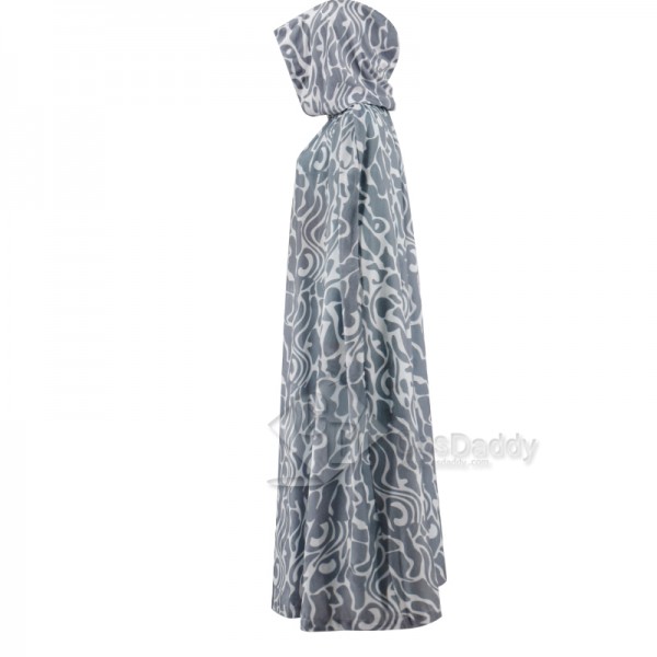 Star Wars Queen Padme Amidala Blue Tatooine Cape Dress Costume Halloween Outfit