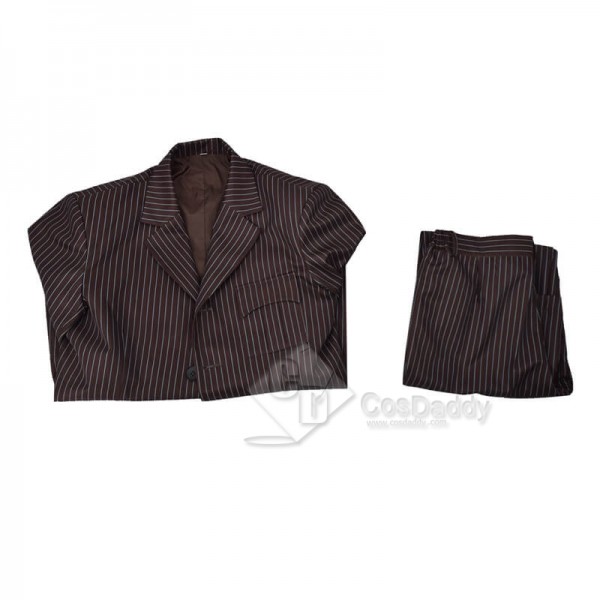 10th Doctor Brown Suit Blue Striped Doctor Who Tenth Doctor Cosplay Costume Updated Version