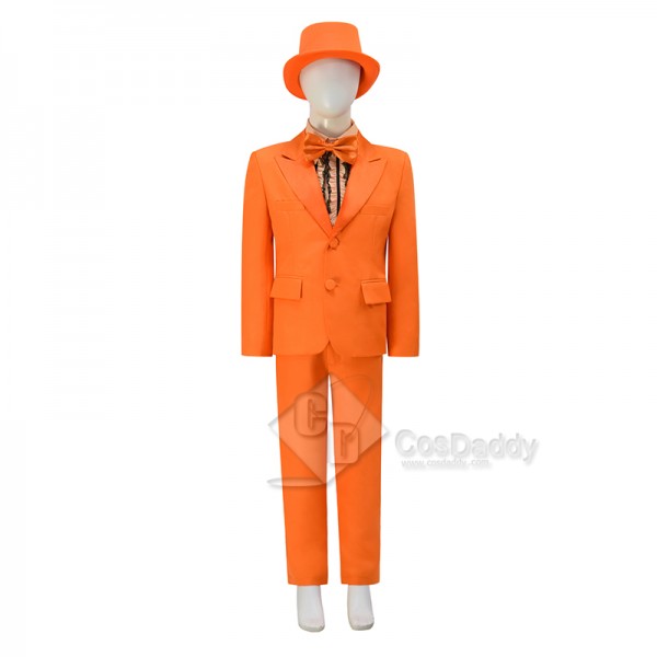 Dumb and Dumber Boy Lloyd Christmas Orange Suit Cosplay Costume Halloween Carnival Suit