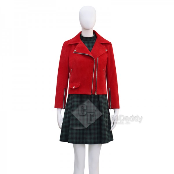 Cosdaddy 15th Doctor Who Joy Almondo Red Green Plaid Dress Cosplay Costumes Halloween Outfit