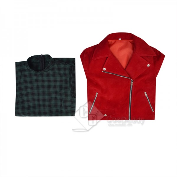 Cosdaddy 15th Doctor Who Joy Almondo Red Green Plaid Dress Cosplay Costumes Halloween Outfit