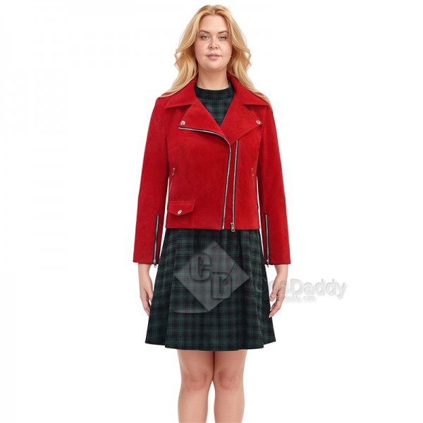 Cosdaddy 15th Doctor Who Joy Almondo Red Green Plaid Dress Cosplay Costumes Halloween Outfit