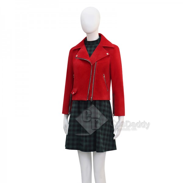 Cosdaddy 15th Doctor Who Joy Almondo Red Green Plaid Dress Cosplay Costumes Halloween Outfit