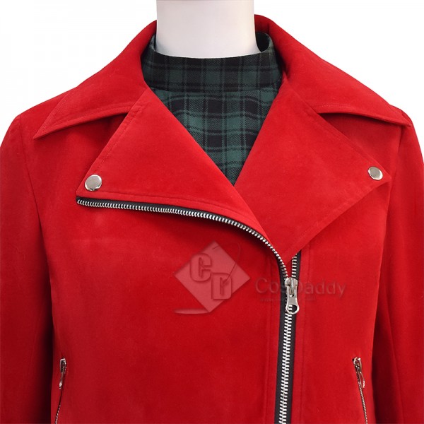 Cosdaddy 15th Doctor Who Joy Almondo Red Green Plaid Dress Cosplay Costumes Halloween Outfit