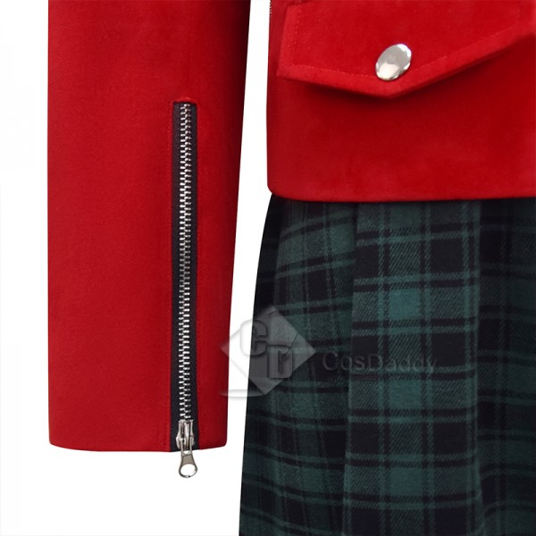 Cosdaddy 15th Doctor Who Joy Almondo Red Green Plaid Dress Cosplay Costumes Halloween Outfit