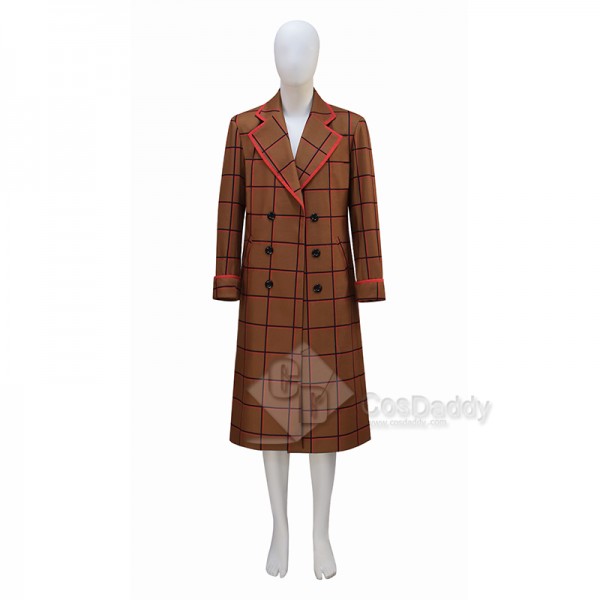 Cosdaddy 15th Doctor Who Ncuti Gatwa Lucky Day Brown Striped Plaid Jacket Cosplay Costumes 