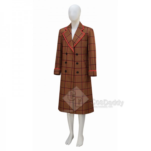 Cosdaddy 15th Doctor Who Ncuti Gatwa Lucky Day Brown Striped Plaid Jacket Cosplay Costumes 
