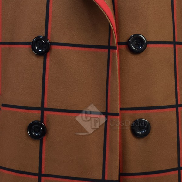 Cosdaddy 15th Doctor Who Ncuti Gatwa Lucky Day Brown Striped Plaid Jacket Cosplay Costumes 