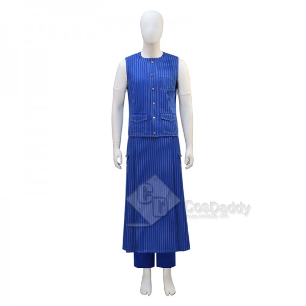 Cosdaddy 15th Doctor Who Ncuti Gatwa Blue Striped Cosplay Costumes Halloween Outfit