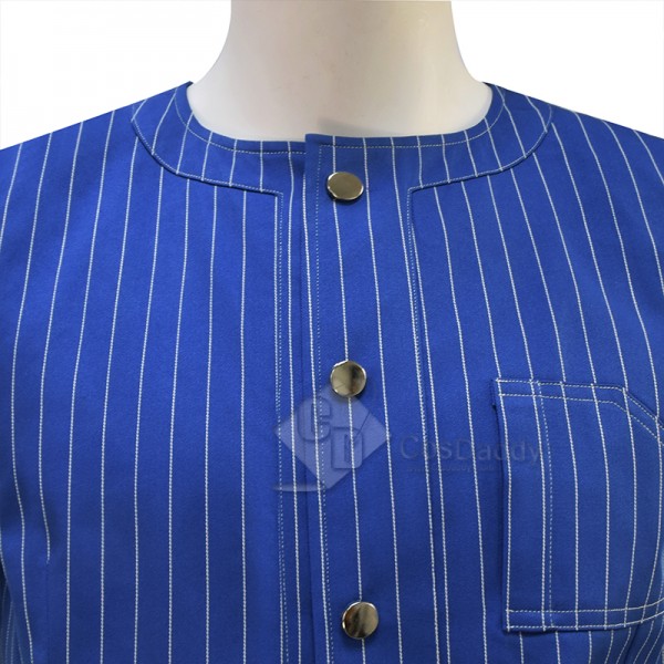 Cosdaddy 15th Doctor Who Ncuti Gatwa Blue Striped Cosplay Costumes Halloween Outfit