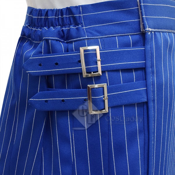 Cosdaddy 15th Doctor Who Ncuti Gatwa Blue Striped Cosplay Costumes Halloween Outfit