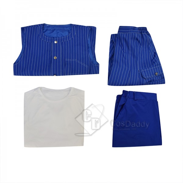 Cosdaddy 15th Doctor Who Ncuti Gatwa Blue Striped Cosplay Costumes Halloween Outfit