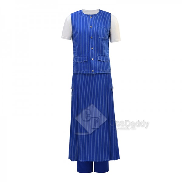 Cosdaddy 15th Doctor Who Ncuti Gatwa Blue Striped Cosplay Costumes Halloween Outfit