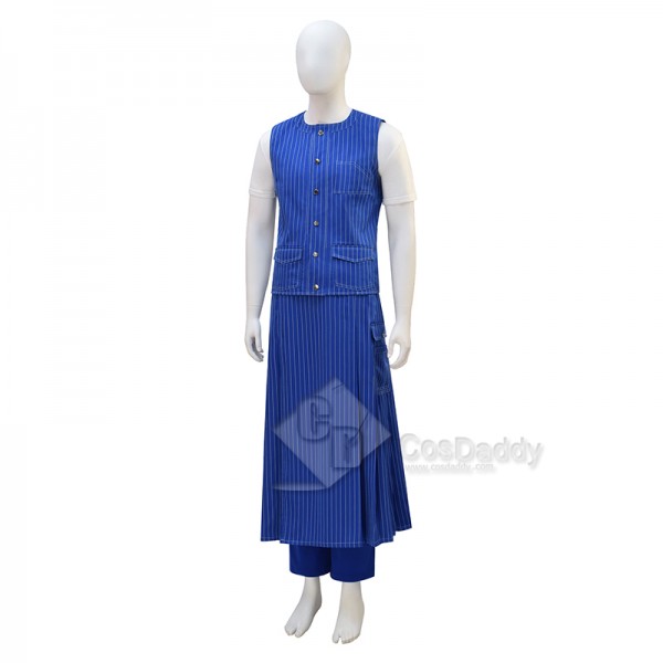 Cosdaddy 15th Doctor Who Ncuti Gatwa Blue Striped Cosplay Costumes Halloween Outfit
