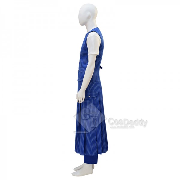 Cosdaddy 15th Doctor Who Ncuti Gatwa Blue Striped Cosplay Costumes Halloween Outfit