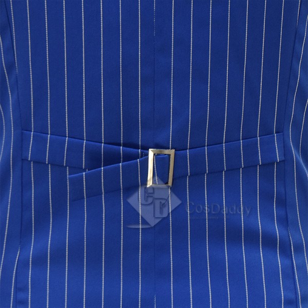 Cosdaddy 15th Doctor Who Ncuti Gatwa Blue Striped Cosplay Costumes Halloween Outfit