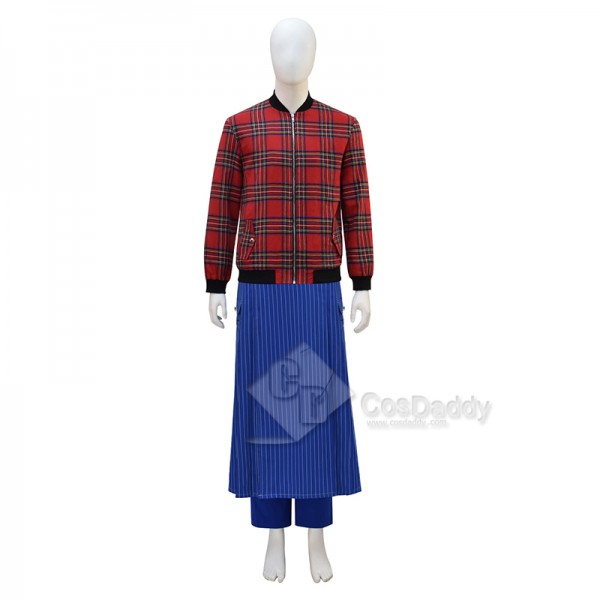 Cosdaddy 15th Doctor Who Ncuti Gatwa Red Blue Striped Cosplay Costumes Halloween Outfit