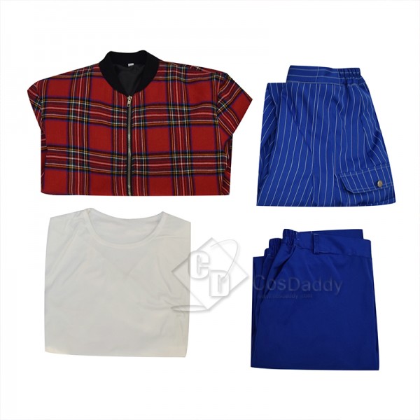 Cosdaddy 15th Doctor Who Ncuti Gatwa Red Blue Striped Cosplay Costumes Halloween Outfit