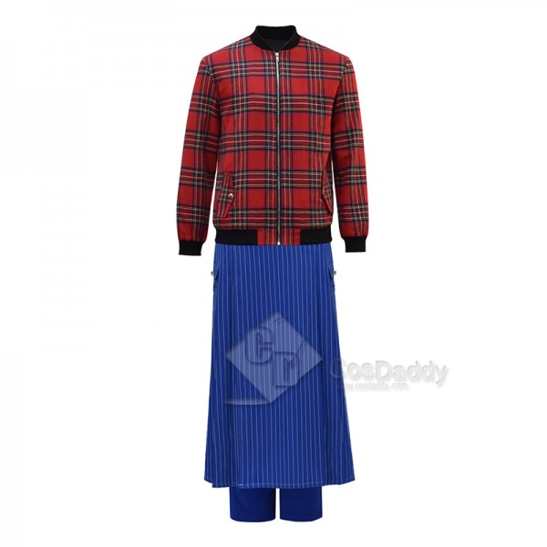 Cosdaddy 15th Doctor Who Ncuti Gatwa Red Blue Striped Cosplay Costumes Halloween Outfit