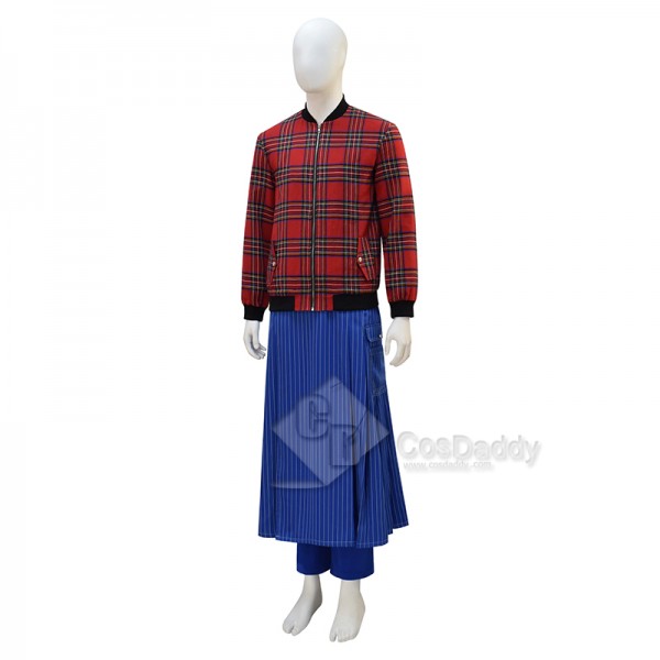Cosdaddy 15th Doctor Who Ncuti Gatwa Red Blue Striped Cosplay Costumes Halloween Outfit