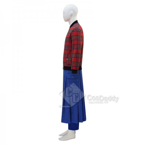 Cosdaddy 15th Doctor Who Ncuti Gatwa Red Blue Striped Cosplay Costumes Halloween Outfit