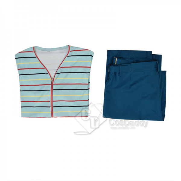 Cosdaddy 15th Doctor Who Ncuti Gatwa Lining Striped Shirt Navy Pants Cosplay Costumes 