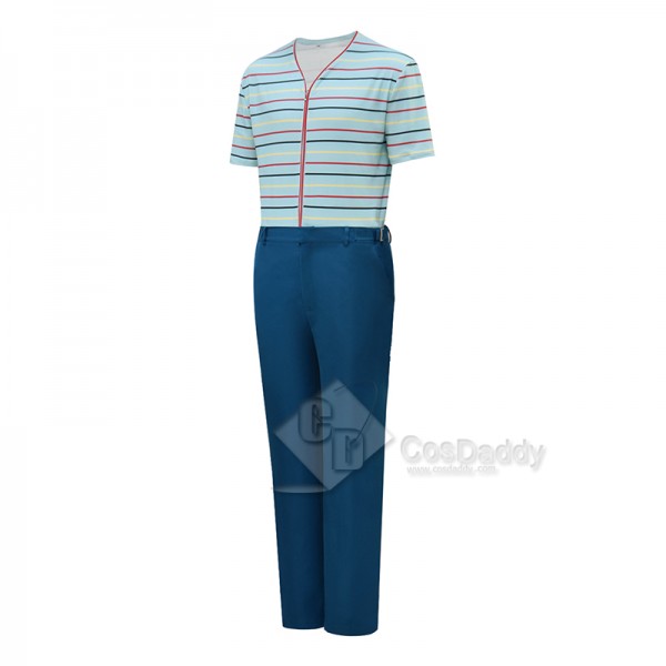 Cosdaddy 15th Doctor Who Ncuti Gatwa Lining Striped Shirt Navy Pants Cosplay Costumes 