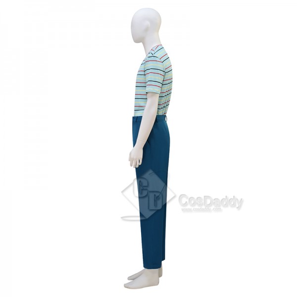 Cosdaddy 15th Doctor Who Ncuti Gatwa Lining Striped Shirt Navy Pants Cosplay Costumes 