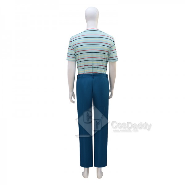 Cosdaddy 15th Doctor Who Ncuti Gatwa Lining Striped Shirt Navy Pants Cosplay Costumes 