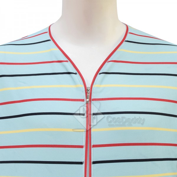 Cosdaddy 15th Doctor Who Ncuti Gatwa Lining Striped Shirt Navy Pants Cosplay Costumes 