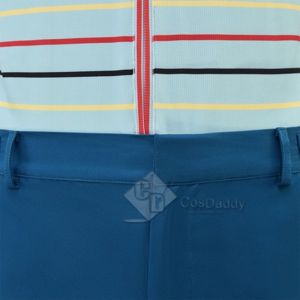 Cosdaddy 15th Doctor Who Ncuti Gatwa Lining Striped Shirt Navy Pants Cosplay Costumes 