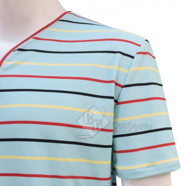 Cosdaddy 15th Doctor Who Ncuti Gatwa Lining Striped Shirt Navy Pants Cosplay Costumes 