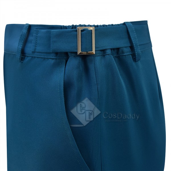 Cosdaddy 15th Doctor Who Ncuti Gatwa Lining Striped Shirt Navy Pants Cosplay Costumes 