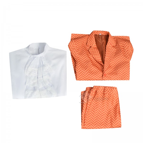 Cosdaddy Austin Powers Orange Chevron Cosplay Costume Halloween Outfit 