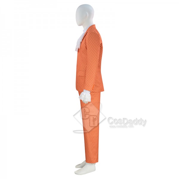 Cosdaddy Austin Powers Orange Chevron Cosplay Costume Halloween Outfit 