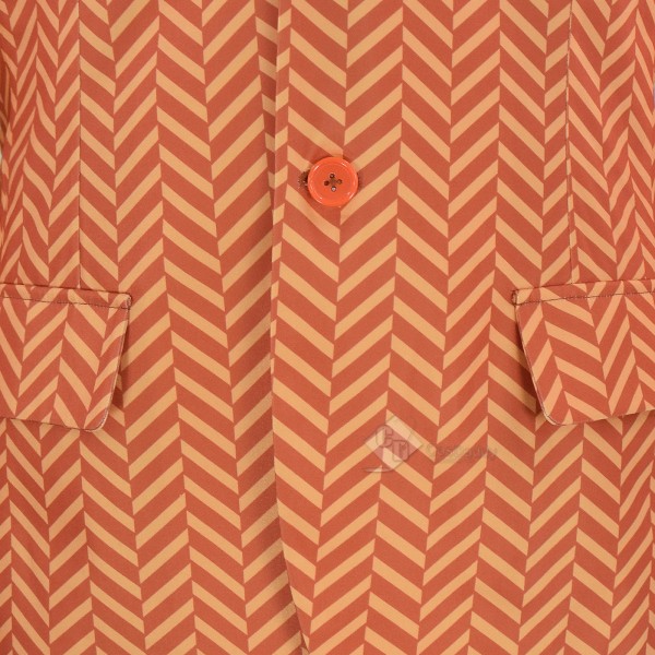 Cosdaddy Austin Powers Orange Chevron Cosplay Costume Halloween Outfit 