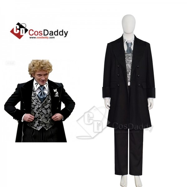 Cosdaddy Doctor Who sixth 6th Doctor Colorful Lattice Jacket Coat Suit Cosplay Costume 