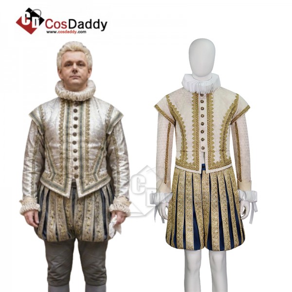 Cosdaddy Good Omens Angel Aziraphale Cosplay Costume Historical Renaissance Attire