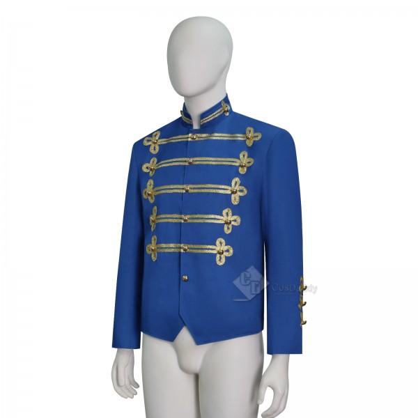 Cosdaddy Michael Jackson Cosplay Blue Military Marching Band Jacket Halloween Costume