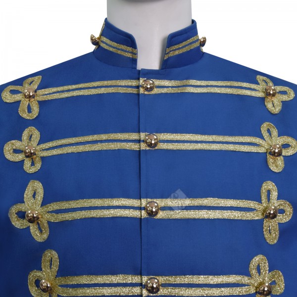Cosdaddy Michael Jackson Cosplay Blue Military Marching Band Jacket Halloween Costume