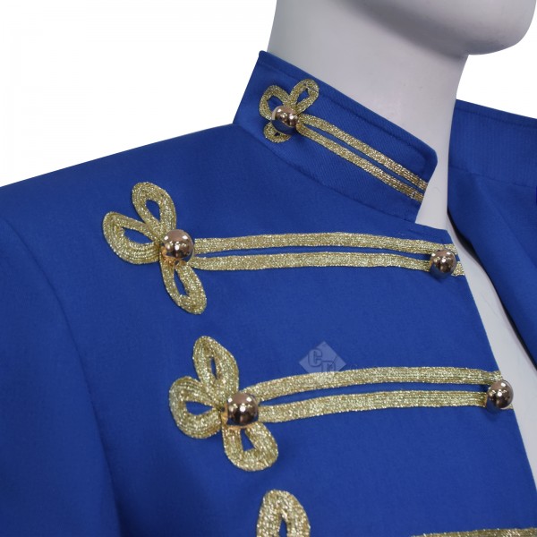 Cosdaddy Michael Jackson Cosplay Blue Military Marching Band Jacket Halloween Costume
