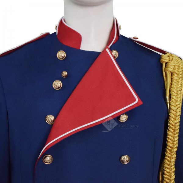 Cosdaddy Michael Jackson Cosplay Military Jacket Vintage Navy Blue Stage Performance Costume 