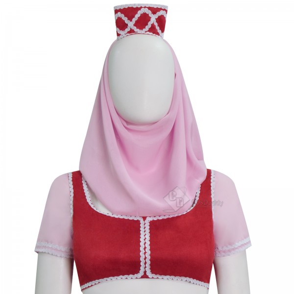Cosdaddy I Dream of Jeannie Cosplay Jeannie Costume Red Dress Halloween Outfits
