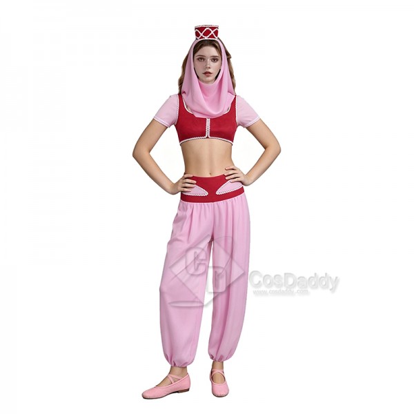 Cosdaddy I Dream of Jeannie Cosplay Jeannie Costume Red Dress Halloween Outfits