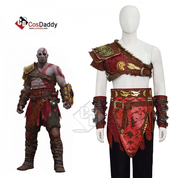Martial Deity Kratos Cosplay Costume Leather Battl...
