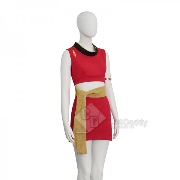 Cosdaddy Star Trek Beyond Uhura Engineer Crewman Vest With Red Dress Two Piece