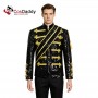 Cosdaddy Men's Black Sequin Military Style Jacket ...